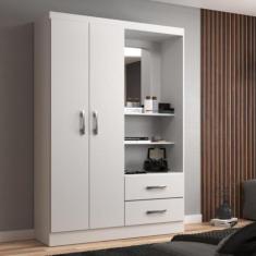 Guarda Roupa Solteiro 2 Portas 2 Gavetas Capelinha Evidencia - Evidênc