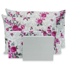 Lençol Casal Estampado 6 pçs Percal Flex 400 Fios Toque Acetinado - BE