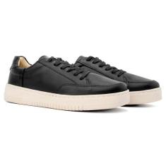 Tênis Masculino Casual Couro Cadarço Confortável - West Bulls, 40, Pre