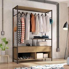 Guarda roupa Arara de Solteiro Barcelona Artefamol Demolição e Preto