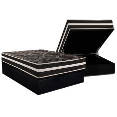 Conjunto Box Baú Casal: Colchão Espuma Paropas D28 / Master AG80 Black Double Face 25 + Base crc Suede Black (138x188)