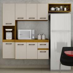 Cozinha Compacta Suspensa 8 Portas 1 Gaveta Brisa Chf Móveis Cinamomo Com Branco