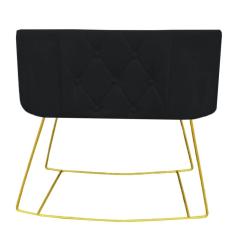 Mini Berço Aconchego Com Balanço Suede Preto D'classe Decor