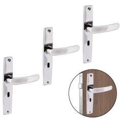 Fechadura Para Porta Interna Aço Inox Cromado Kit 05 Un