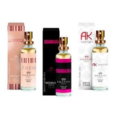 Kit 3 Perfume Feminino Amakha Athena Escandalosa Ak Woman