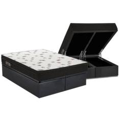 Cama Box Baú Queen: Colchão Espuma D45 Ortobom Light Saúde OrtoPillow 