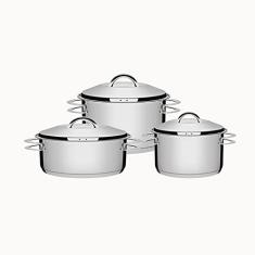 Jogo de Panelas com Fundo Triplo, Tramontina, Solar 65510740, Inox