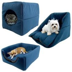 Cama 3em1 Suede Pequeno para Cachorro Gato Pet Cubo Toca Iglu - Supri 