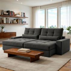 Sofá Retrátil e Reclinável 210cm Enzo Plus - Montano Estofados