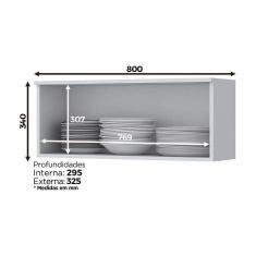 Armário De Cozinha Henn Americana 1 Porta Basculante 80 Cm C354-05 Branco