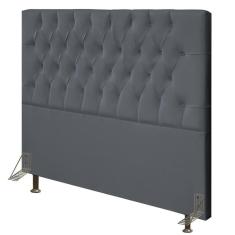 Cabeceira Cama Box Casal Queen 160cm Diamante Suede Cinza