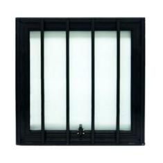 Janela Maxiar De Banheiro Com Grade 50X50 Preto
