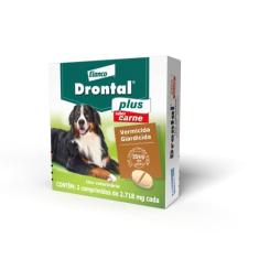 Bayer Vermífugo Drontal Plus Sabor Carne Para Cães De Até 35Kg - 2 Comprimidos
