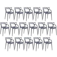 Loft7, KIT - 16 x Cadeiras Masters Allegra - Cinza escuro