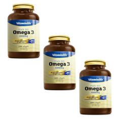 Kit com 3 Omega 3 1000mg -120 cápsulas - VitaminLife