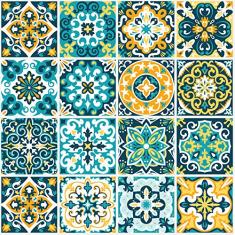 Adesivo de Azulejo Hidráulico Rococó 10x10cm com 50un