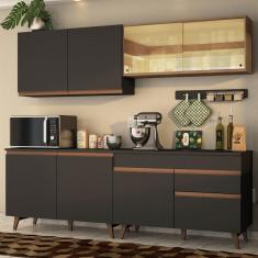 Cozinha Completa Madesa Reims 240001 Com Armário E Balcão - Preto/rustic