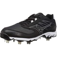 Mizuno Tênis esportivo masculino 9-spike Dominant IC Low Metal Baseball Cleat, Preto/branco, 38