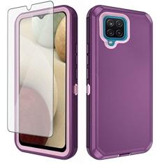 Asuwish Capa de telefone para Samsung Galaxy A12/M12 com protetor de tela de vidro temperado e capa de celular híbrida resistente à prova de choque acessórios de proteção Glaxay A 12 5G Gaxaly A-12