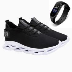 Tênis Masculino Esporte Academia Caminhada Fitness Gmm Shoes + Relógio-Masculino