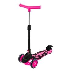 Patinete Com 3 Rodas Radical New Até 40Kg Ajuste Altura Rosa - Dm Radi