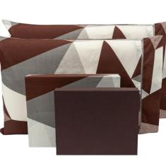 Jogo de Cama Lençol Viuva 3 Peças Algodão Percal 180 fios Estampado - 