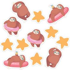 Adesivo Piso de Banheiro Antiderrapante Bicho Preguiça 12un