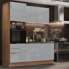 Cozinha Compacta Madesa Armário e Balcão 5 Portas 3 Gavetas