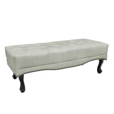 Recamier Decorativo 90cm Loewe Veludo Pés De Madeira Prata
