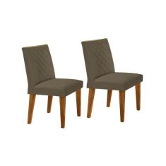 Cadeira Sala De Jantar Jade Kit 2 Un Imbuia/veludo Capuccino - Rufato