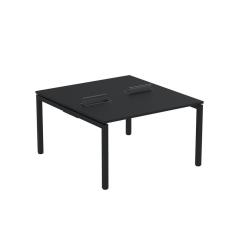 Mesa Plataforma Dupla Com Pé De Aço Para Coworking 130x140-2p Pdc13-14-2p Preto