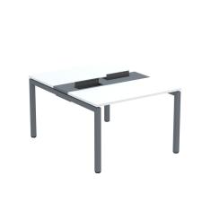 Mesa Plataforma Dupla Com Pé De Aço Para Coworking 120x140-2p Pdc12-14-2p Branco-grafito