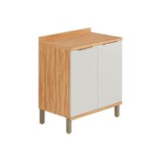 Balcão De Cozinha Modulado Sauvignon 2 Portas C/ Tampo 80cm Amendoa/off White - Ronipa