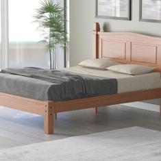 Cama Casal Em Madeira C. Ngc Corona Nogueira Claro