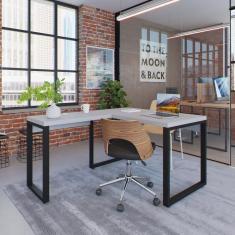 Escrivaninha Em L Yon Operacional 120x70x75 Branco-preto