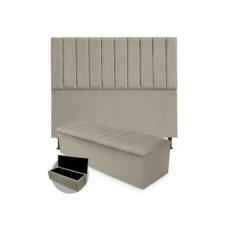 Kit Cabeceira Queen Cancun 160 cm Mais Calçadeira Cancun 160 cm Suede 