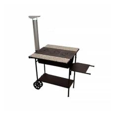 Fogão a Lenha de Ferro Fundido Chaminé, Pedra e Carrinho - SANTA EDWIR