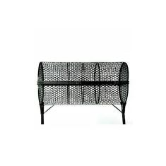 Lixeira de Rua Modelo Tela Moeda Dupla 100cm com Tampa