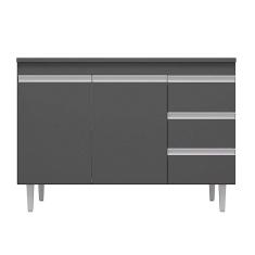 Balcão Gabinete Para Pia 100cm 2 Portas Andréia Cinza - AJL Móveis