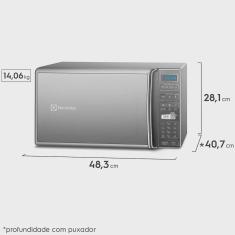 Micro-Ondas cor Prata 27L com 55 Receitas pré-programadas no Menu Online Electrolux (MS37R)