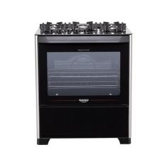 Fogão 5 Bocas Dako Preto Mesa de Vidro Magister, Preto, Bivolt