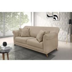 Sofá 2 Lugares 180cm Suede Arras Bege - Spezzia Decor