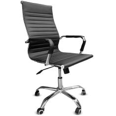 Cadeira de Escritório Esteirinha Base Cromada com Rodinha Fortt Oslo Preta - CEF03-P
