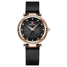 Relógio Luxo Unissex À Prova D' Água REWARD 22007 Casual (Preto)