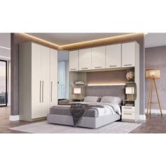 Guarda Roupa Casal Modulado 6 Peças Elegance com Espelho Niquel/blanc