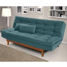 Sofá Cama Dubai Espresso Móveis Azul Turquesa