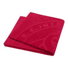 Toalha de Banho Praia e Piscina Escudo Internacional Oficial Times Buettner Jacquard Relevo cor Vermelho