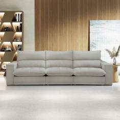 Sofá 5 Lugares Martinho Retrátil Boucle Gelo - Celflex