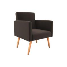 Poltrona Decorativa Nina Suede Marrom - Matrix