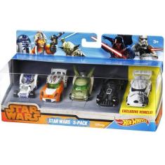 Pack 5 Miniaturas Hot Wheels Star Wars Escala 1/64 Exclusivo, Colorido